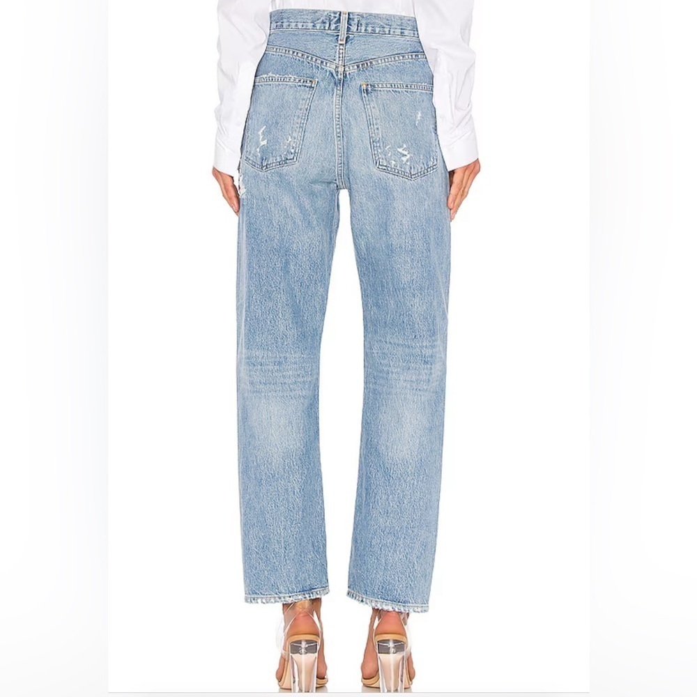 AGOLDE 90’s HIGH RISE LOOSE FIT IN FALL OUT IN DESTROYED DENIM BO’S JEANS 28 - Picture 2 of 14